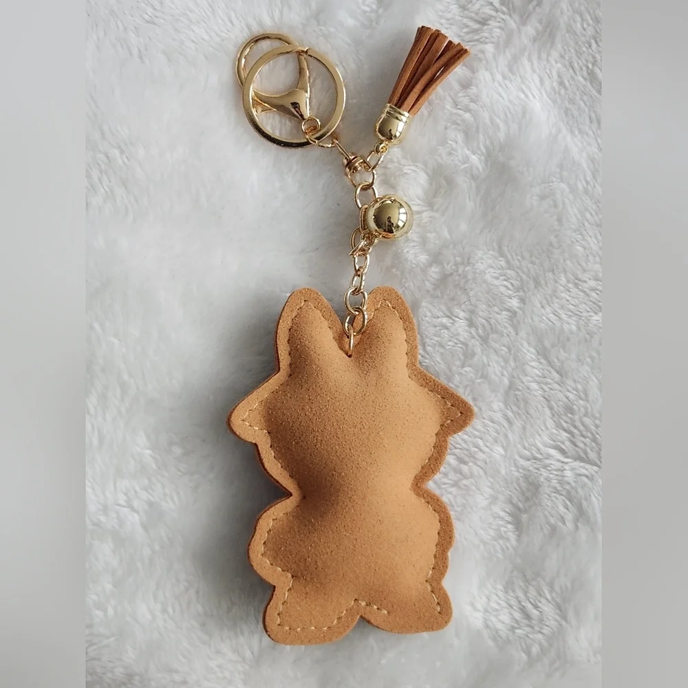Cute Rhinestone Labubu Keychain with Tassel Bag Charm
